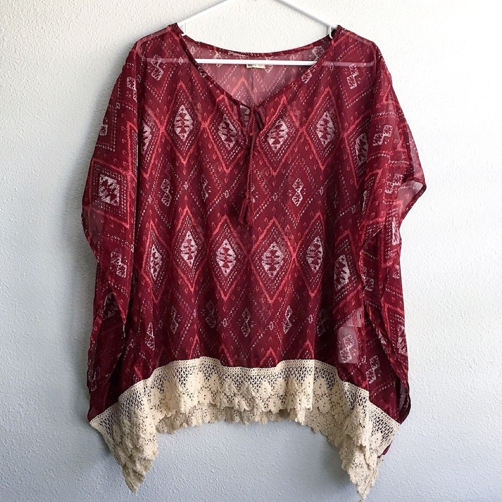 Hollister sheer poncho